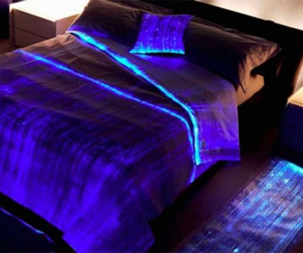 Colcha de cama de fibra óptica