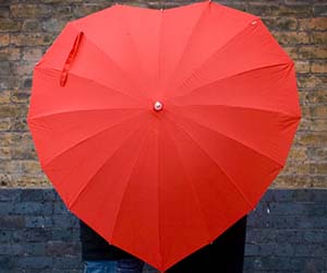 Paraguas con forma de corazón