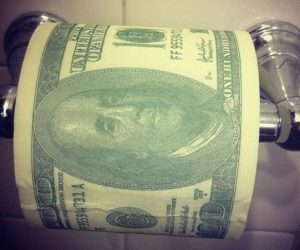 Papel Higiénico de billete de cien dólares