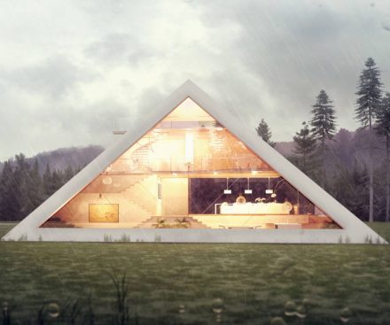 Casa con forma de pirámide