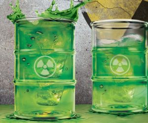 Copa de bebida de residuos radiactivos