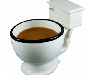 Taza de café con forma de inodoro