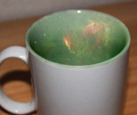 Taza de café galaxia 3D