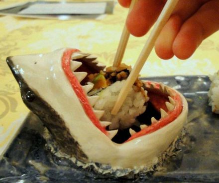 Plato de Sushi gran tiburón blanco