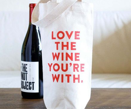 Bolsa de asas "Ama el vino con el que estás"