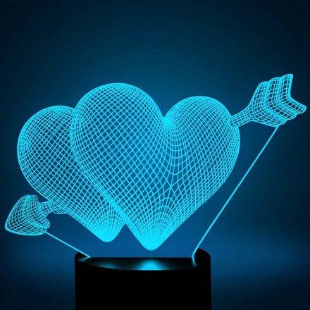 Luz de noche 3D con forma de corazón