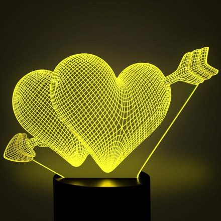 Luz de noche 3D con forma de corazón