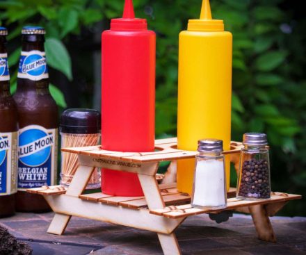 Juego de mesa de picnic para cerveza y condimento