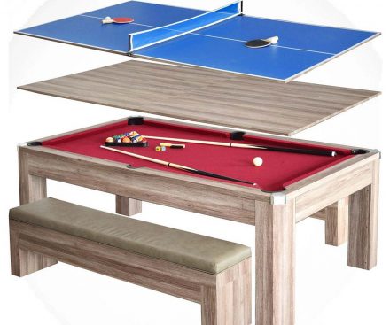 Mesa de billar, comedor y ping pong 3-en-1
