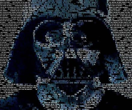 Mosaico de Darth Vader con citas