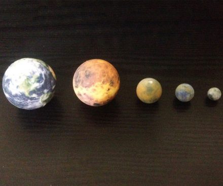 Mini esferas planetarias a escala