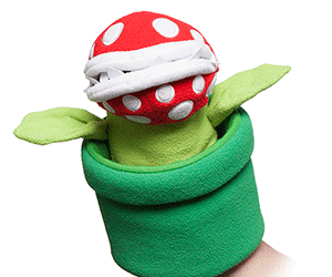 Marioneta de mano planta piraña de Super Mario
