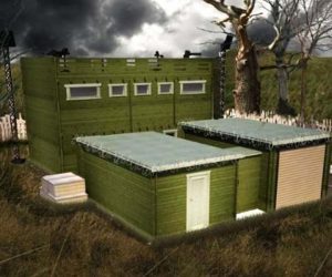 Cabaña fortificada contra zombis