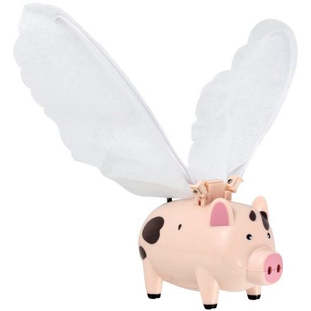 Cerdo volador con aleteo de alas